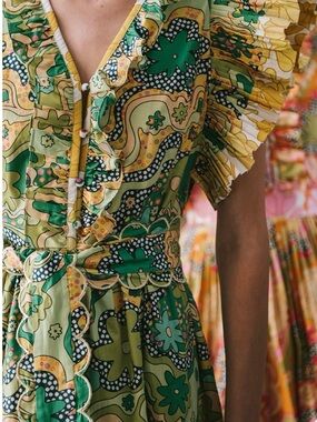 Celia B. Green funky Floral Print V-Neck Midi Dress